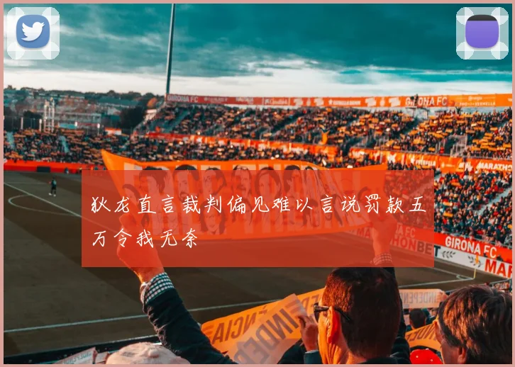 狄龙直言裁判偏见难以言说罚款五万令我无奈